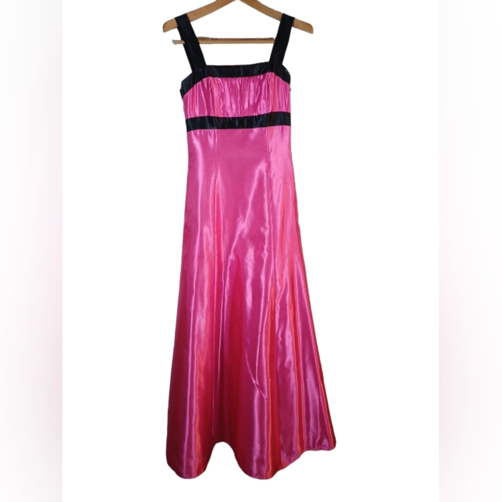Jessica McClintock For Gunne Sax Gown.  Y2K Pink and Black Size 3